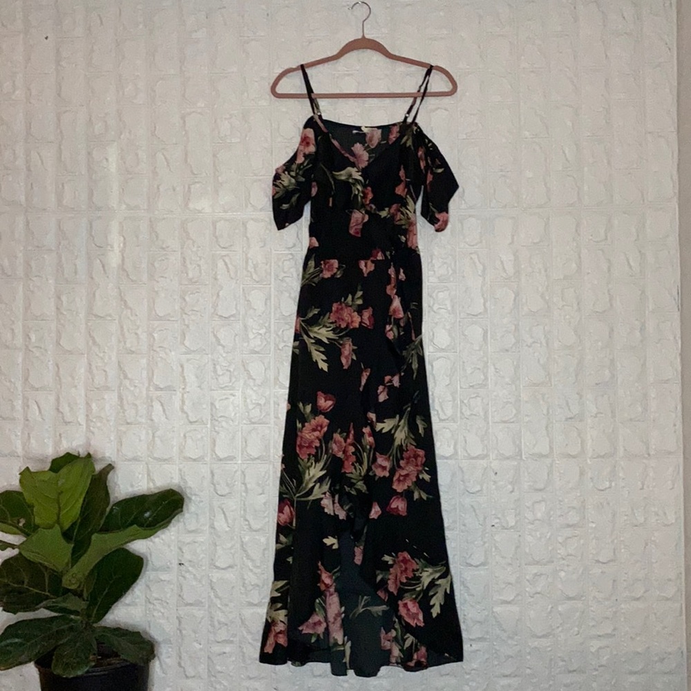 Off the Shoulder | Natural Waist | Ruffle Hem Maxi